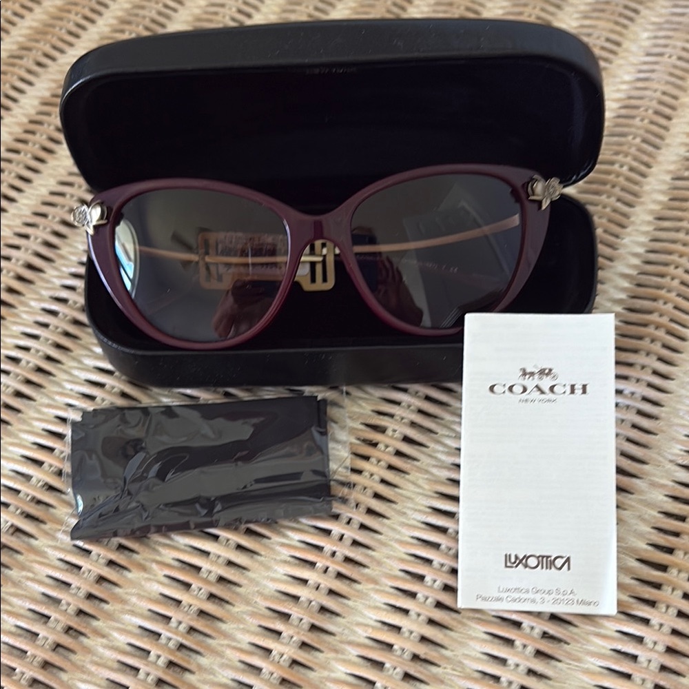 Coach Women's Sunglasses - Eggplant color. New with coach case